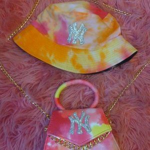 Tie dye bucket hat & Purse set